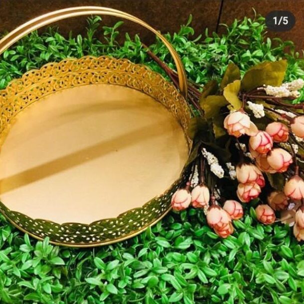 Metal Hamper Basket Gold