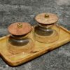 Wooden Tray Set, Gift Set, Air tight glass Jar, Chocolate Packing, Dry Fruit Packing, Gift Box house2home h2h