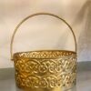 Round Metal Hamper Basket Gold, Square Gift Basket, Golden Basket, Gift Basket, Hamper Basket, Square Basket, Small Basket, House2home, house to home, h2h