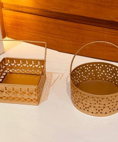 Round Metal Hamper Basket Gold, Square Gift Basket, Golden Basket, Gift Basket, Hamper Basket, Square Basket, Small Basket, House2home, house to home, h2h