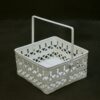 Square Metal Hamper Basket 4 inches Ceramic White