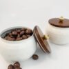 Ceramic Coated Metal Jar Air tight with wooden lid Dry Fruit Jar Chocolate Box Gift Box house2home h2h house 2 home