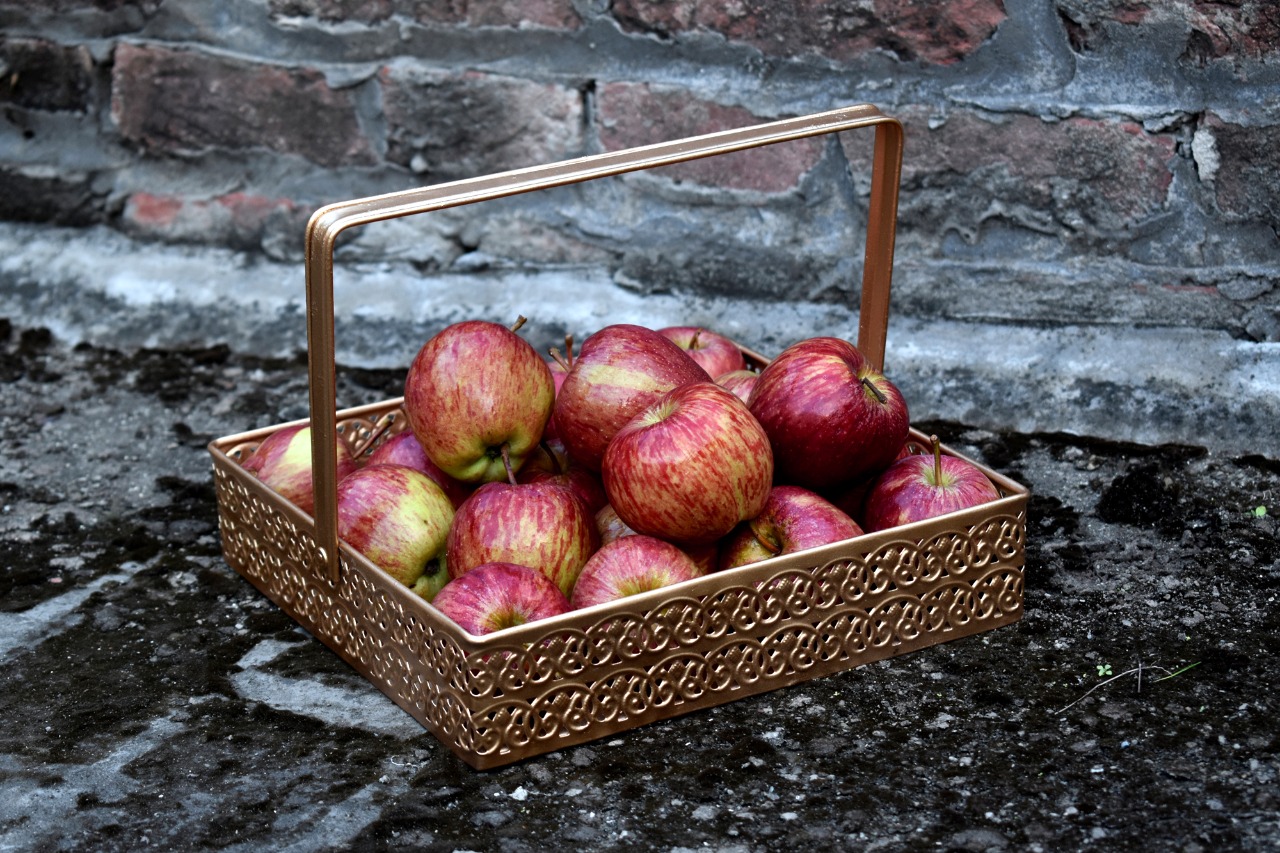 Metal Sheet Square Hamper Basket (Embossed Border) 11x11x3.5 inches Gold - Image 3