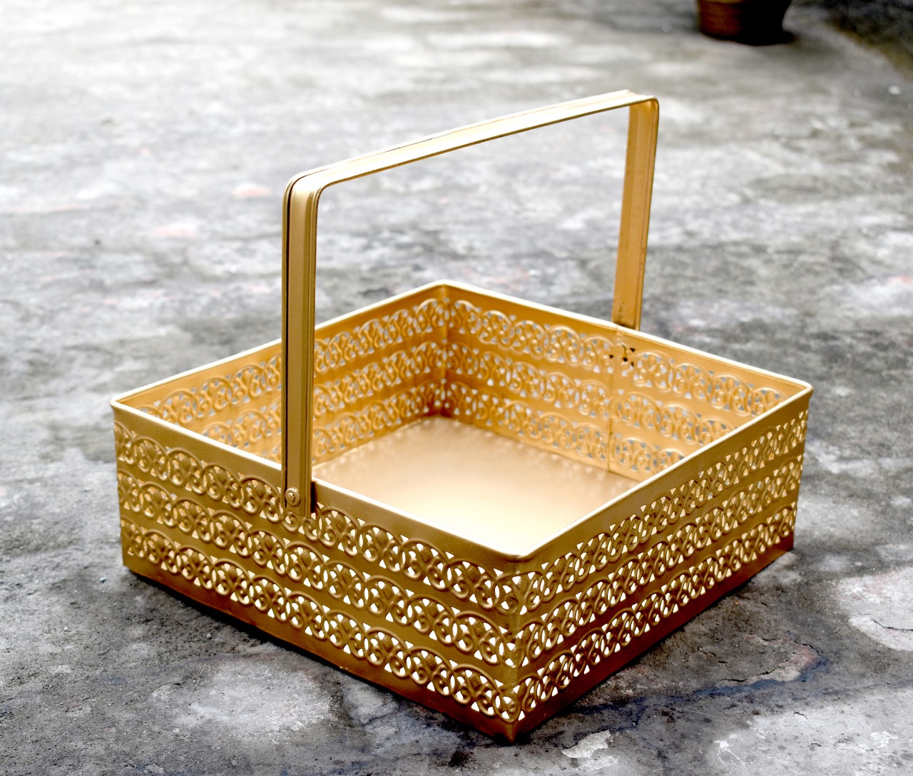 Metal Square hamper basket Gift Basket Wedding Gift Dry Fruit Pack House2home