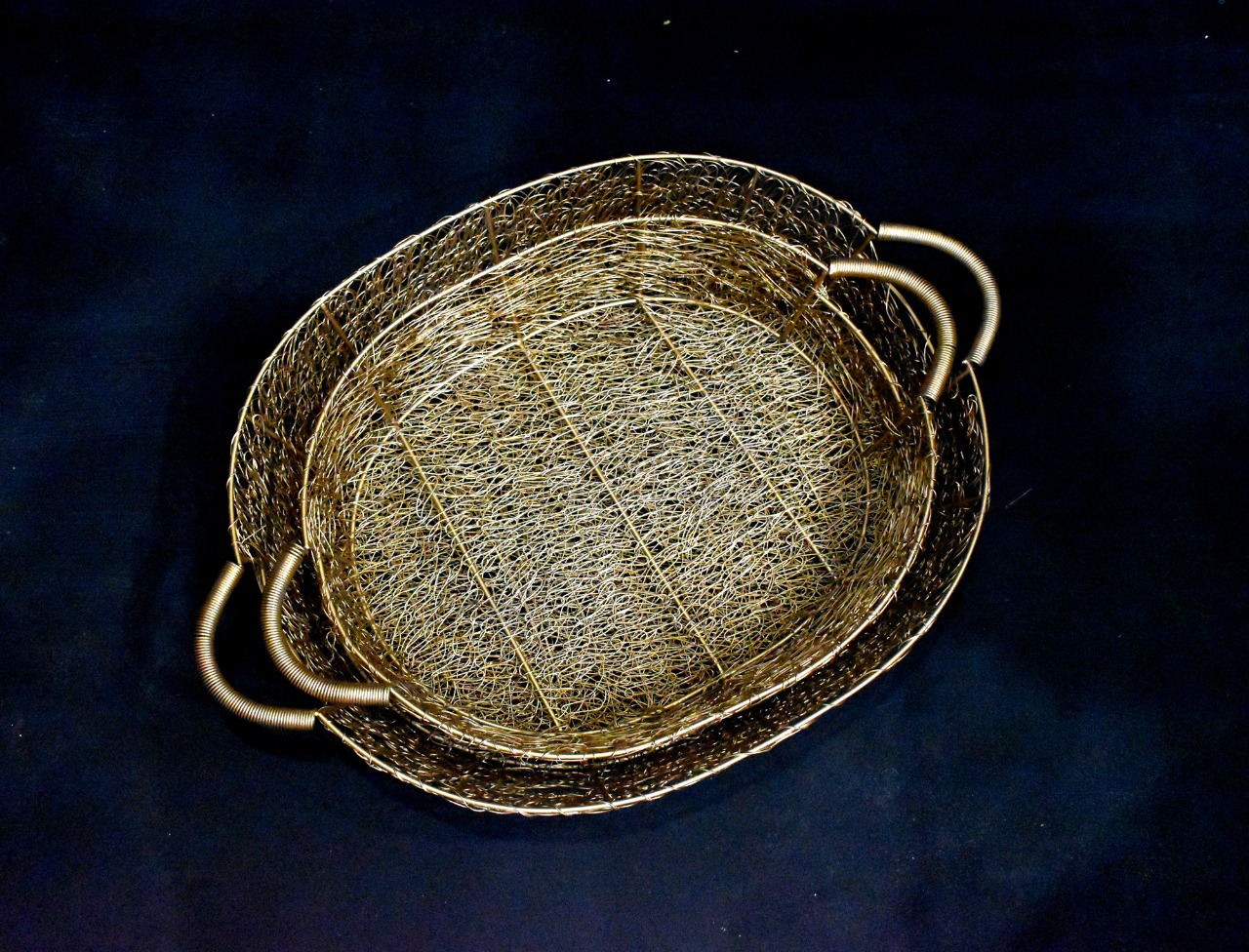 Metal Wire Hamper Basket Gift Packing Wire Mesh Gold Basket Set House 2 home