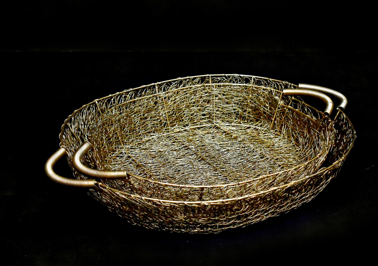 Metal Wire Hamper Basket Gift Packing Wire Mesh Gold Basket Set House 2 home