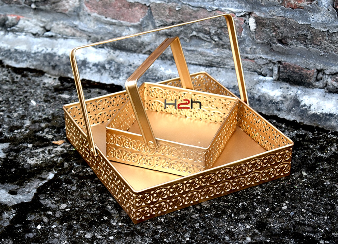 Metal Square hamper basket Gift Basket Wedding Gift Dry Fruit Pack House2home