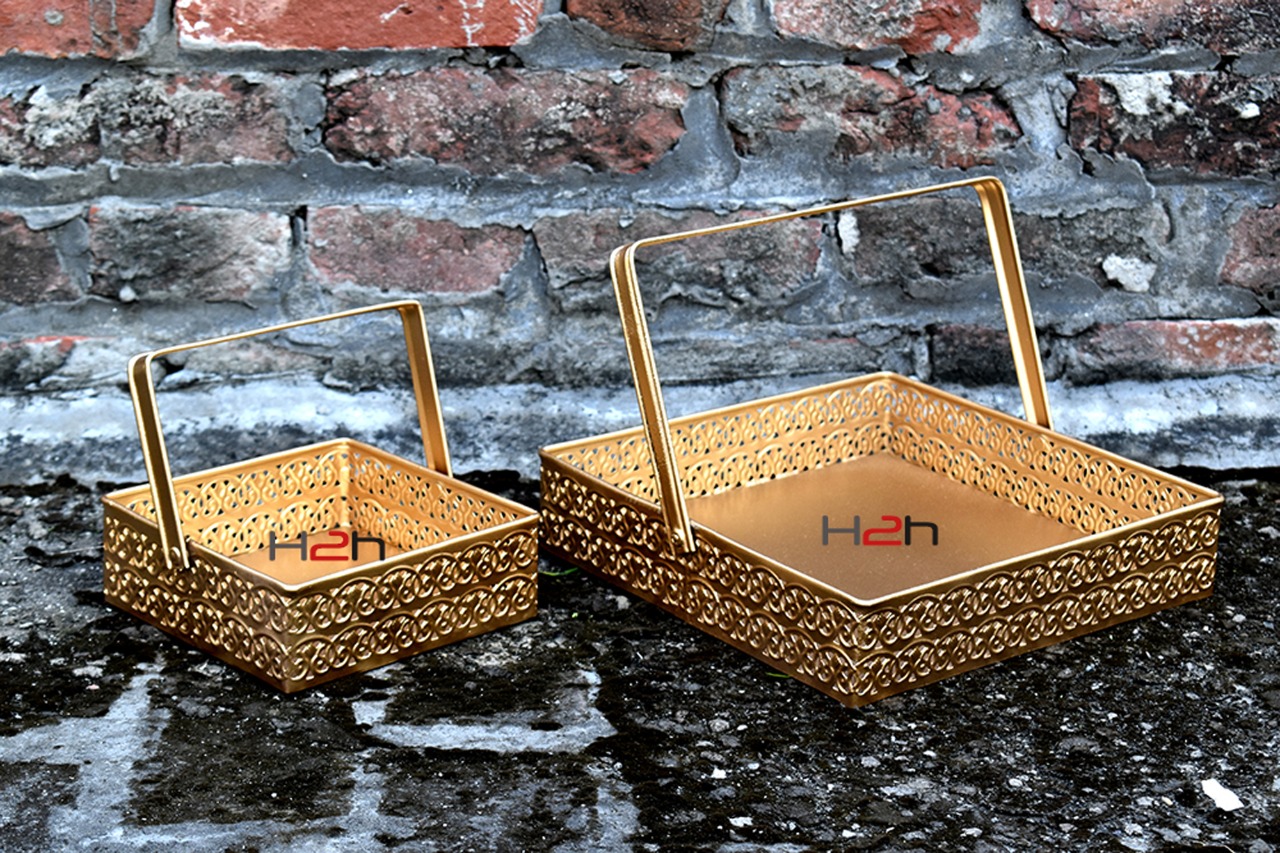 Metal Square hamper basket Gift Basket Wedding Gift Dry Fruit Pack House2home