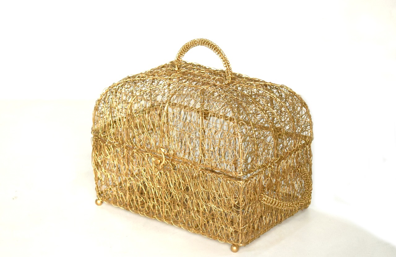 Metal Wire trunk Hamper Basket Gift Box House2home