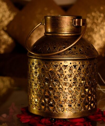 Lantern, Candle Holder, T-light Holder, Traditional Lantern, Modern Lantern, Antique Gold, House2home, h2h , Hanging Lantern, Moroccan, hanging Lantern, Dhuni, Balti Lantern, Carved Lantern, Milk Cane