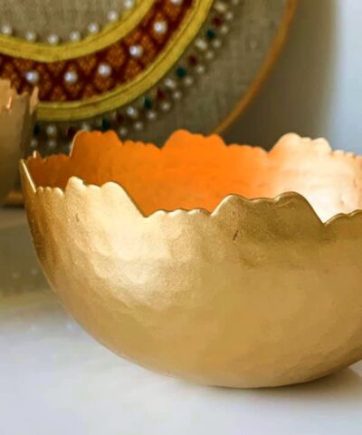 gift-packing-decorative-bowl-candle-holder-hammered-bowl-6-inches-gold-rose-gold