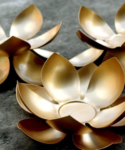 Lotus Candle Holder, Lotus Tlight Holder, Candle Holder Set, House2home, h2h, Flower Candle Holder, Shadow diya, Table Decor, Modern, Lotus Diya, Diwali Décor, Gift, Return Gift