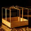 Golden hamper Pack Gift Box house2home, Bow Gift Hamper Pack, Bow Hamper, Gift Pack, Return Gift, House2home, h2h, Golden Hamper, Wire hamper, Rectangle Hamper, Dry Fruit Packing