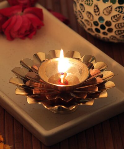 Lotus Diya, Lotus, Candle Holder, House2home, h2h, Flower Candle Holder Diya, Table Decor, Modern, Lotus Diya, Diwali Décor, Gift, Return Gift, Brass Copper Diya, Akhand Diya, Deepak