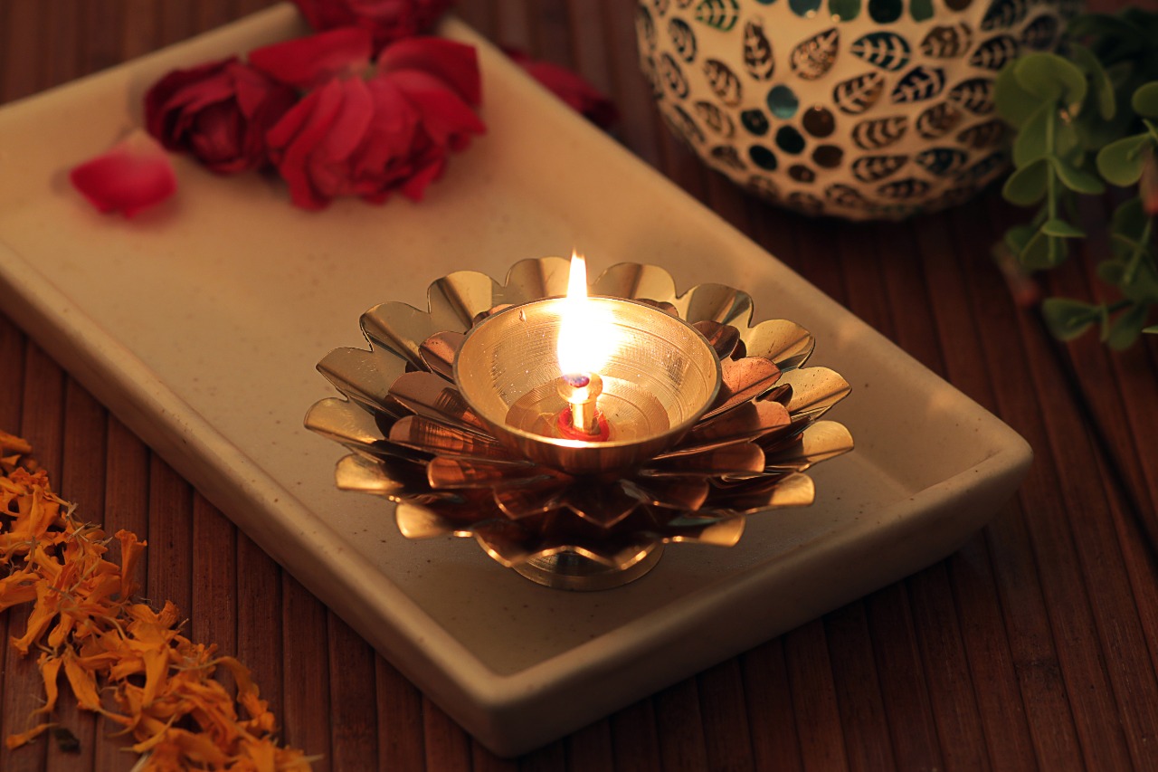 Lotus Diya, Lotus, Candle Holder, House2home, h2h, Flower Candle Holder Diya, Table Decor, Modern, Lotus Diya, Diwali Décor, Gift, Return Gift, Brass Copper Diya, Akhand Diya, Deepak