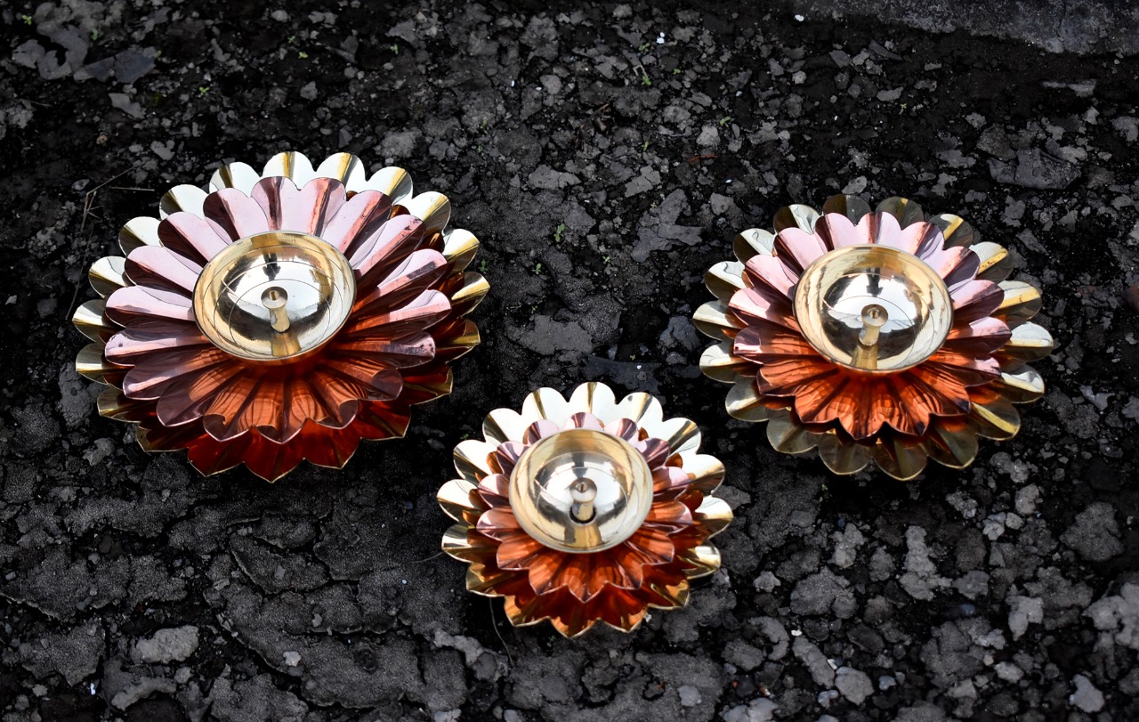 Lotus Diya, Lotus, Candle Holder, House2home, h2h, Flower Candle Holder Diya, Table Decor, Modern, Lotus Diya, Diwali Décor, Gift, Return Gift, Brass Copper Diya, Akhand Diya, Deepak