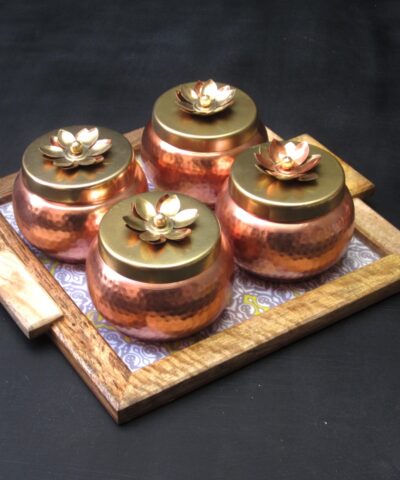 Copper Finished Storage Jar, Dry fruit Box, Storage Jar, Handi, house2home, h2h