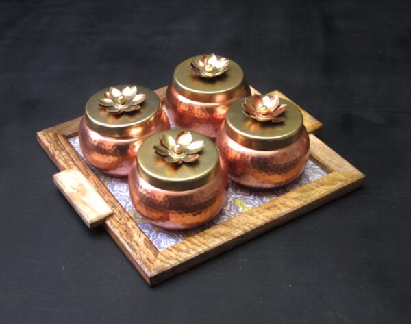 Copper Finished Storage Jar, Dry fruit Box, Storage Jar, Handi, house2home, h2h