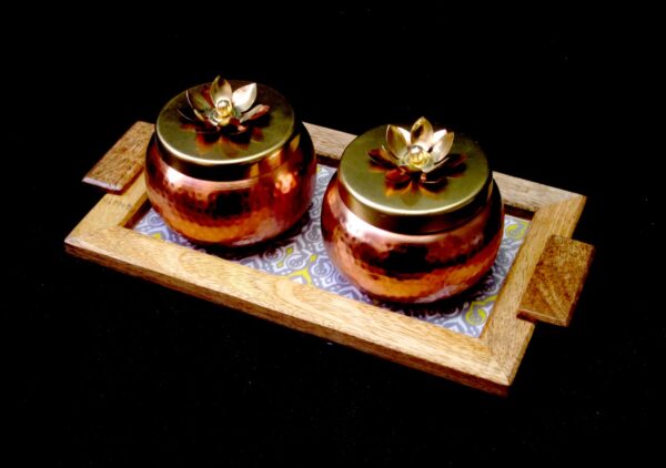 Copper Finished Storage Jar, Dry fruit Box, Storage Jar, Handi, house2home, h2h