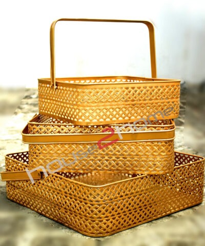Metal Square hamper basket, Gift Basket, Wedding Gift, Dry Fruit Basket, Diwali Gift Basket, Return Gift, Wedding Gift, House2home