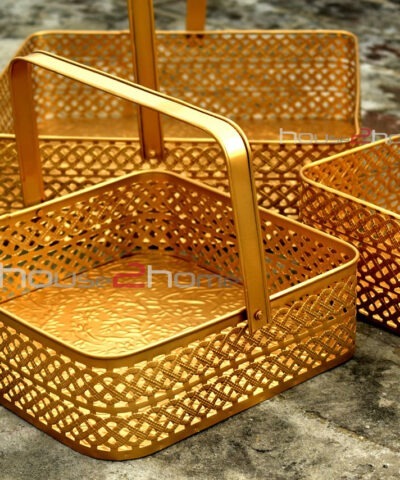 Square Hamper Basket (Embossed Border with carved bottom) 10 inch