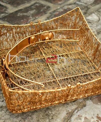wire Mesh Basket, Hamper Basket, GOld Basket, Gift Pack, Dry Fruit Packing, Gift Basket, house2home, h2h, Diwali Gift Pack