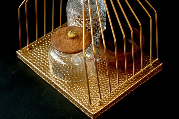 Hamper Basket, Fruit Platter, Golden, Gold, Chocolate Tray, Dry Fruit Tray, House2home, h2h, elegant platter, Wedding Gift, Return Gift, Decorative, House warming, Hamper Basket, gift pack, holiday pack, Cart, Thela, Folding, Dry Fruit Box, cake stand, platter, fruit stand, truso packing, decorative packing