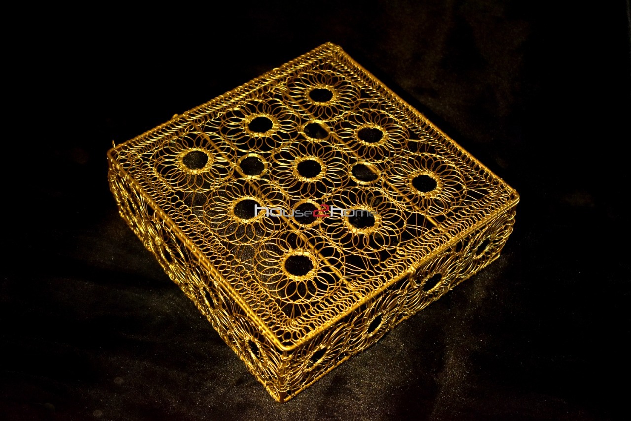 Bow Hamper, Metal Wire, Wire Box, Gift Box, Golden, Wire Mesh, Hamper BAsket, Return Gift, Gift Distribution, Diwali Gift, Wedding Pack, Truso Packing, House2home, house 2 home, h2h