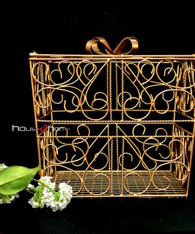 Hamper Basket, Fruit Platter, Golden, Gold, Chocolate Tray, Dry Fruit Tray, House2home, h2h, elegant platter, Wedding Gift, Return Gift, Decorative, House warming, Hamper Basket, gift pack, holiday pack, Folding, Dry Fruit Box, platter, fruit stand, truso packing, decorative packing, net mesh hamper box, bow hamper, gift box, seasonal gifting, diwali gift