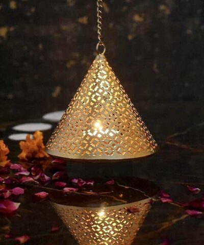 Lantern, Candle Holder, TLight Holder, Shadow Diya, Lamp, Outdoor Lantern, Indoor Lantern, TLight Holder, Home Decor, Decorative, Folding Lantern, DIY, Golden, Modern Lantern, Decoration, Diwali Gift, Wedding Gift, Christmas Giftings, Corporate Gift, house2home, h2h, house 2 home, Metal Crochet, hand made, Diwali, hanging Candle Holder