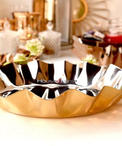 Platter, stainless steel, Steel, gift, Golden Platter, Snack Server, Server, Snack, dry fruit serving, diwali gift, corporate gift, wedding gift, anniversary gift, return gift, house2home, h2h, house to home, food safe, food warmer, snack, Rose GOld Platter, Copper Platter, fruit serving, potpourri bowl, Urli, Golden Urli, Washable Urli, Flower Decor, Chip & Dip