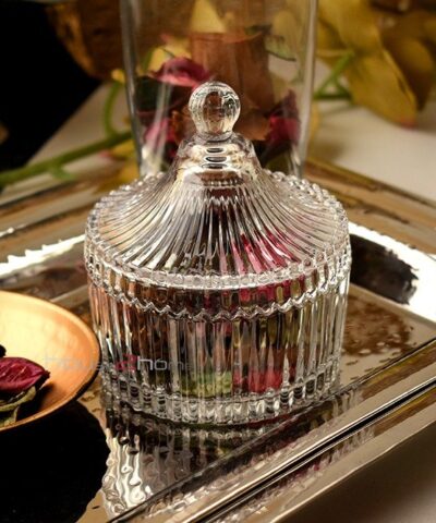 Crystal Glass Jar, Chocolate Packing, Dry Fruit Packing, Gift Box, house2home, h2h, Pen Stand, Planter, Candle Holder, Home Decor, Candy Jar, Candle Holder, Glass jar, Crystal Jar, Candle Holder with lid, Wax Jar, Gift Box, Hamper Packing, Seasonal Gifting, Diwali Gift, Hamper, Gold Jar