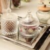 Crystal Glass Jar, Chocolate Packing, Dry Fruit Packing, Gift Box, house2home, h2h, Pen Stand, Planter, Candle Holder, Home Decor, Candy Jar, Candle Holder, Glass jar, Crystal Jar, Candle Holder with lid, Wax Jar, Gift Box, Hamper Packing, Seasonal Gifting, Diwali Gift, Hamper, Gold Jar, Air Tight Jar, Jar with Wooden Lid