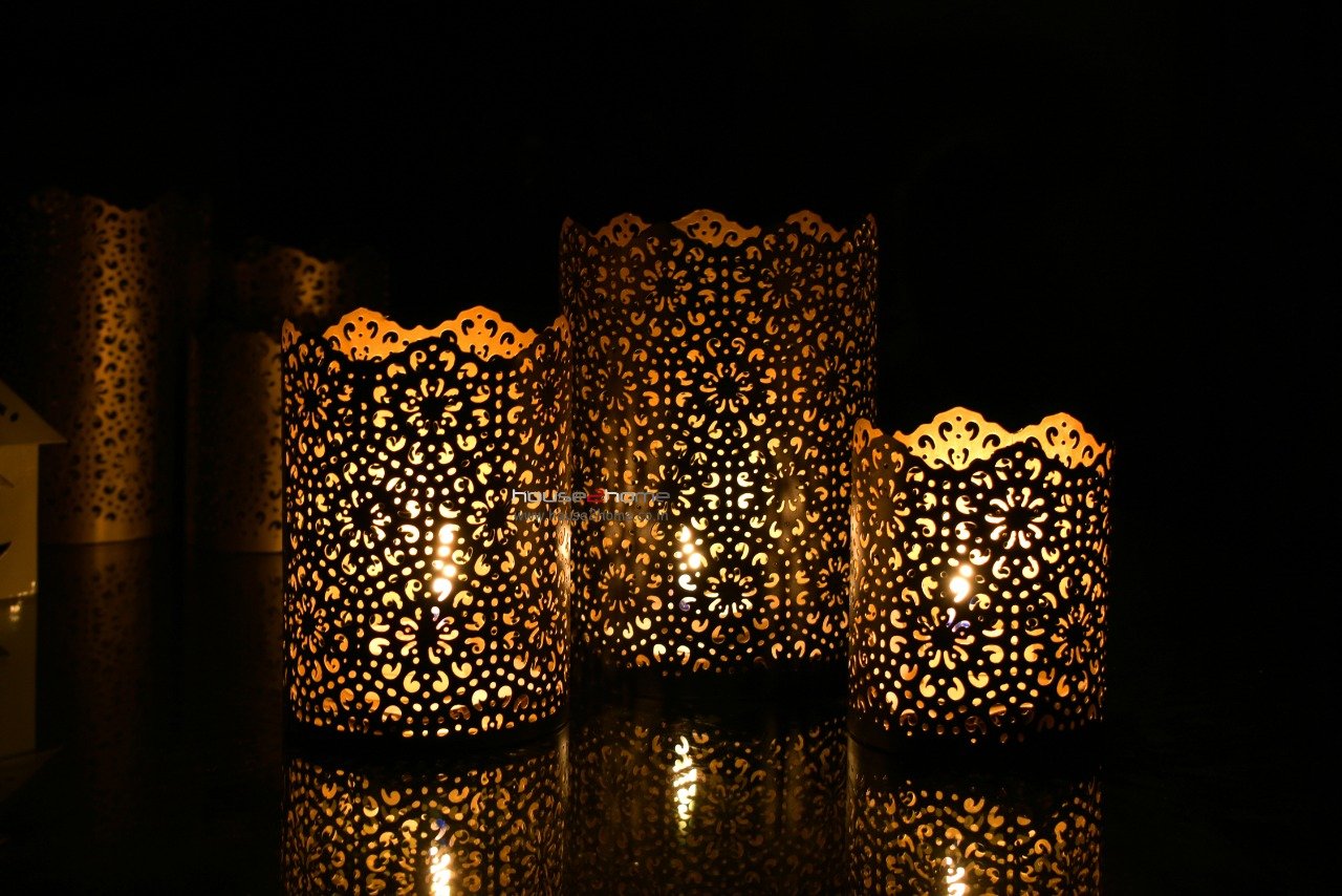 Shadow Candle Holder, Tlight Holder Set, Candle Holder Set, House2home, h2h, Modern Candle Holder, Modern Lantern, Shadow diya, Table Decor, Abstract, Tree Shadow Diya, Diwali Décor, Gift, Return Gift