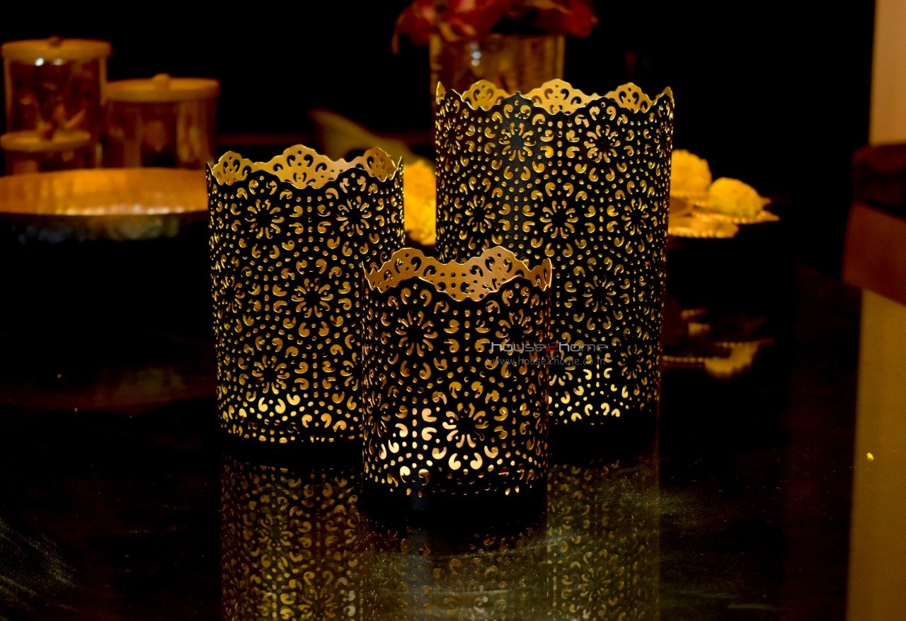 Shadow Candle Holder, Tlight Holder Set, Candle Holder Set, House2home, h2h, Modern Candle Holder, Modern Lantern, Shadow diya, Table Decor, Abstract, Tree Shadow Diya, Diwali Décor, Gift, Return Gift