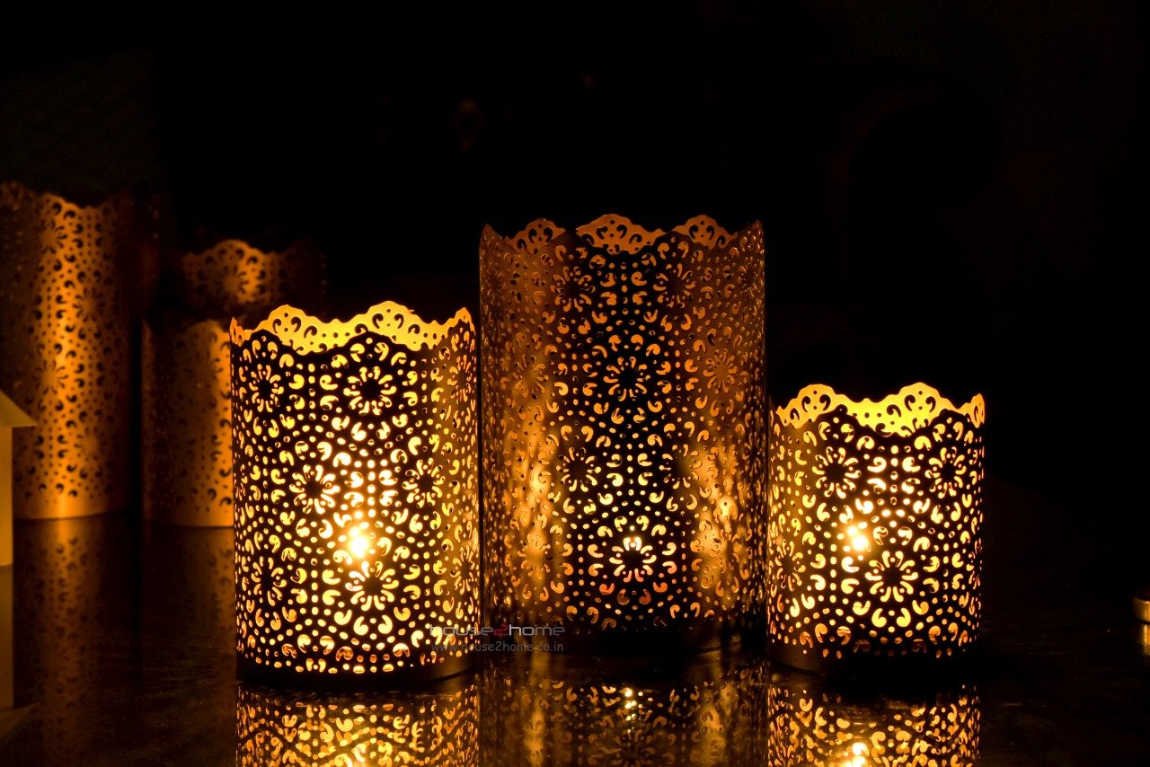 Shadow Candle Holder, Tlight Holder Set, Candle Holder Set, House2home, h2h, Modern Candle Holder, Modern Lantern, Shadow diya, Table Decor, Abstract, Tree Shadow Diya, Diwali Décor, Gift, Return Gift