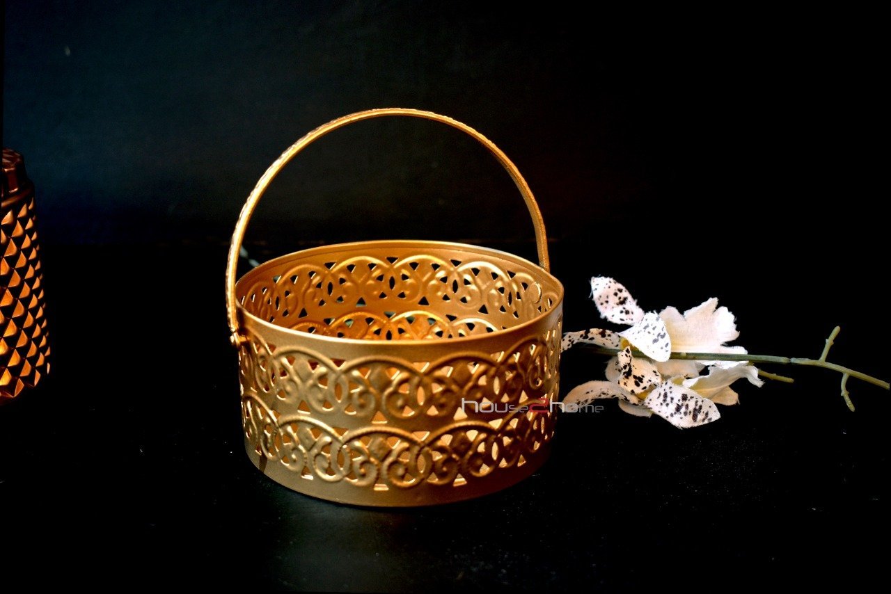 Round Metal Hamper Basket Gold, Square Gift Basket, Golden Basket, Gift Basket, Hamper Basket, Square Basket, Small Basket, House2home, house to home, h2h