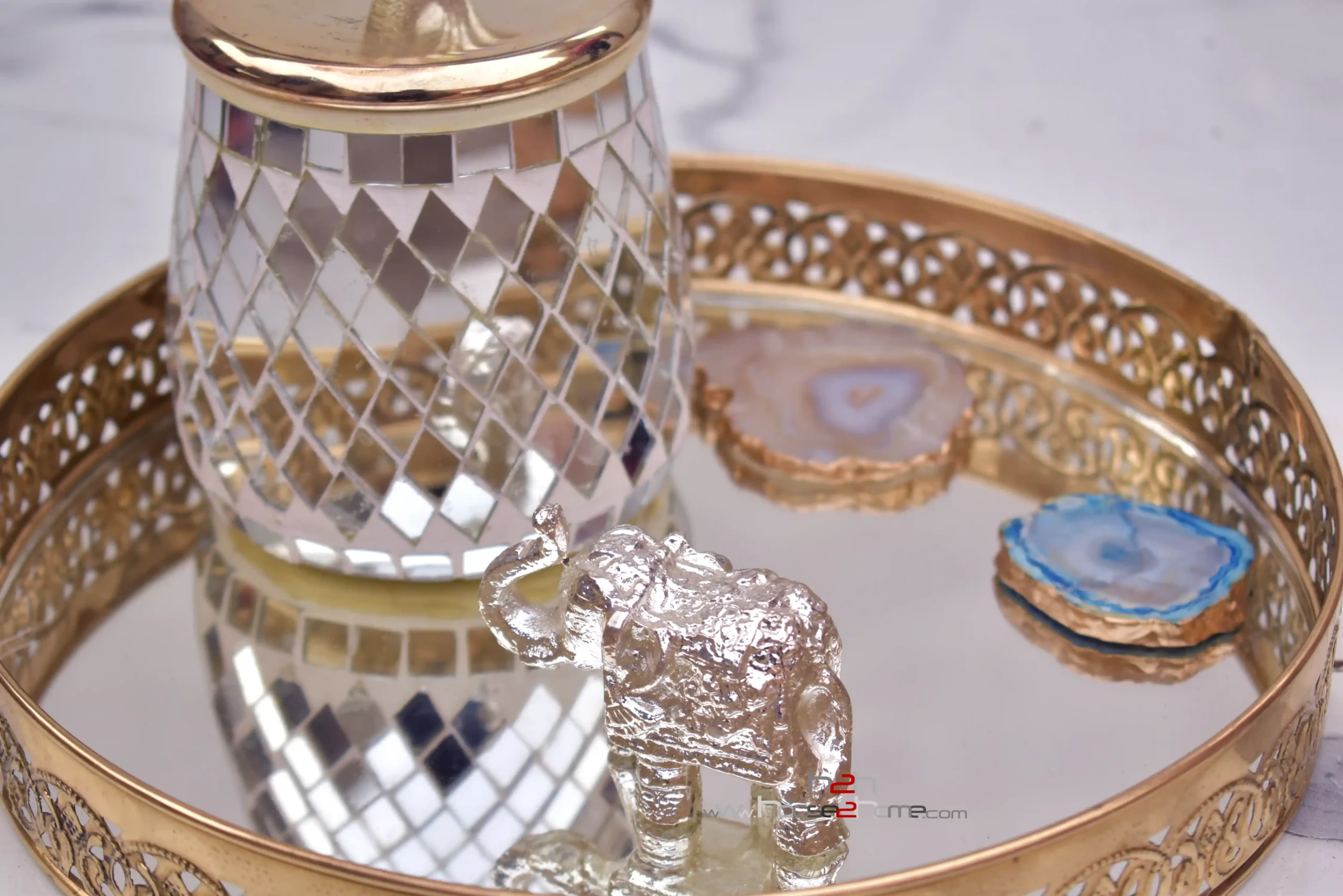 Brass Mirror Tray - Dry Fruit Tray - 10 inch - Image 4