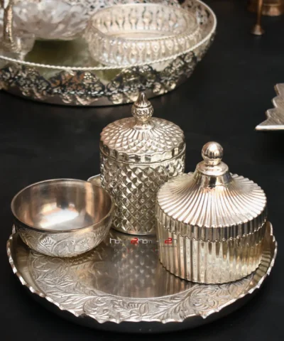 Round Metal Platter, German Silver Round Platter, Silver Coated Round Tray, Round Serving Tray, Dry Fruit Platter, Snack Serving Platter, 4 Bowl Serving Tray, Silver Gift Tray, Round Gift Platter, Hamper Gift Tray, Round Metal Gift Tray, Round Tray for Serving, Round Dry Fruit Tray, Round Tray for Sweets, Round Tray for Chocolates, Round Tray for Gifting, Wedding Round Tray, Silver Coated Serving Platter, Decorative Round Metal Tray, Festive Round Tray, Round Trousseau Platter, Traditional Round Gift Tray, Round Shagun Tray, Housewarming Round Tray, Anniversary Round Tray, Elegant Round Serving Tray, Round Jar Tray, 4 Bowl Tray Gift Set, Round Tray Set for Gifting, Engagement Round Gift Tray, Round Hamper Base, Stylish Round Tray, Decorative Round Gift Tray, Round Pooja Tray, Round Diwali Gift Tray, Round Silver Plated Tray, German Silver Gift Platter, Round Silverware Platter, Round Tray for Dry Fruits, Handicraft Round Tray, Round Tray with Silver Finish, Custom Round Hamper Tray, Moradabad Round Tray, Round Wedding Gift Tray, German Silver Round Hamper, Round Metal Platter for Wedding, Round Tray with Bowls, Premium Round Tray Set, Artistic Round Tray, Handcrafted Round Platter, Round Metal Plate for Snacks, House2Home Round Tray, h2h Gift Tray, Round Gifting Tray, Designer Round Tray for Gifts, Round Tray with Handle, Round Table Decor Platter, Round Tray for Return Gifts, Classic Round Gift Tray, Indian Wedding Round Platter, German Silver Wedding Tray, Round Engagement Platter, Traditional Indian Round Tray, Bridal Round Gift Tray, Round Diwali Platter, Round Tray for 4 Bowls, Serving Plate Round, German Silver Round Plate, Luxury Round Tray Gift, Round Tray for Festive Decor, Round Tray for Chocolates and Bowls, Decorative Table Round Tray, Metal Round Tray Manufacturer, Unique Round Return Gift, Round Metal Tray for Home Decor, Silver Round Snack Tray, Oval to Round Tray Replacement, Modern Round Tray, Center Table Round Tray
